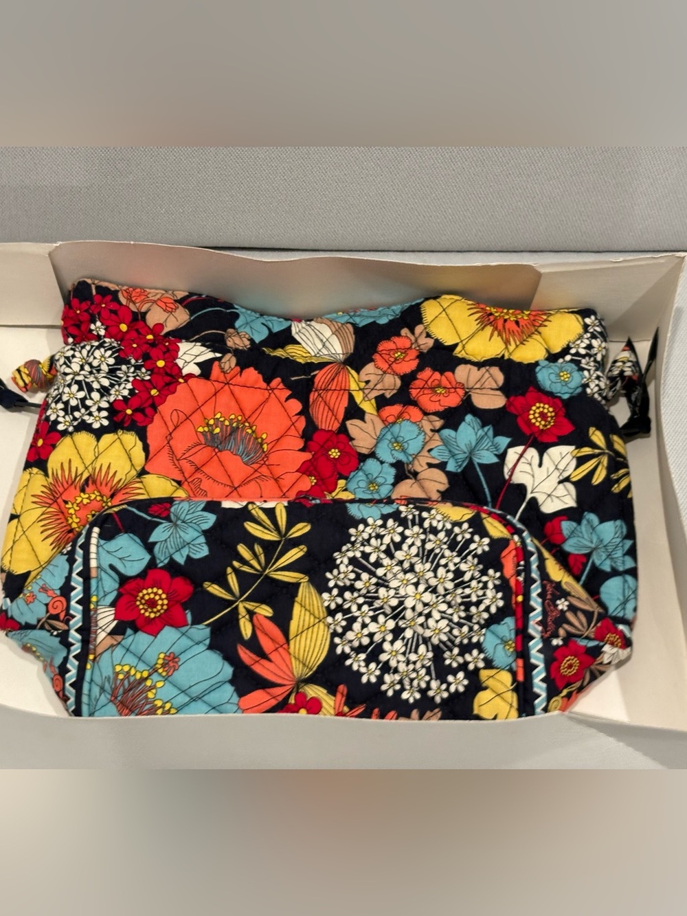 Vera Bradley Black Multi Floral Quilted Crossbody